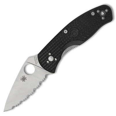 Persistence Lightweight [Full Serrated] Knife Black FRN (2.75" Satin) Spyderco C136SBK