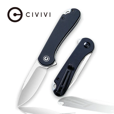 CIVIVI Elementum Flipper Knife Black G10 Handle (2.96'' Satin D2) C907A