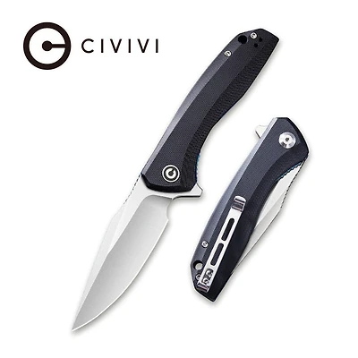 CIVIVI Baklash Flipper Knife Black G10 Handle (3.5'' Satin 9Cr18MoV) C801C