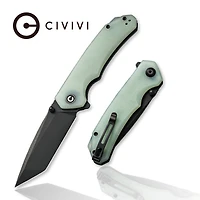 CIVIVI Brazen Flipper Knife Natural G10 Handle (3.46" Black Stonewashed D2) C2023E