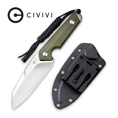 CIVIVI Kepler Fixed Blade Knife OD Green G10 Handle (4.48" Satin 9Cr18MoV) C2109A