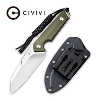CIVIVI Kepler Fixed Blade Knife OD Green G10 Handle (4.48" Satin 9Cr18MoV) C2109A