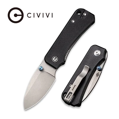 CIVIVI Baby Banter Thumb Stud Knife Black G-10 (2.34" Stonewashed Nitro-V) C19068S