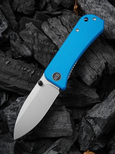 WE Banter Thumb Stud Knife Blue G10 Handle (2.9" Stonewashed S35VN) WE2004A