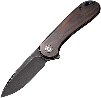 CIVIVI Elementum Flipper Knife Black Ebony (2.96" Black Stonewashed D2) C907W