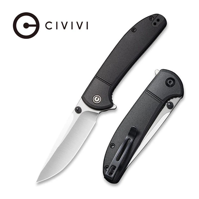 CIVIVI Badlands Vagabond Flipper Knife Black FRN (3.25" Satin 9Cr18MoV) C2019D