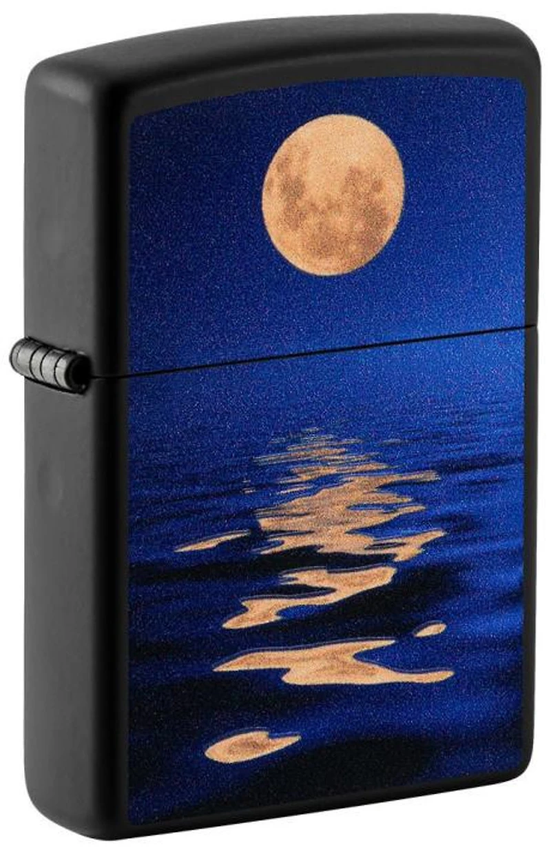 Moon Sunset Blacklight (Black Matte) Zippo