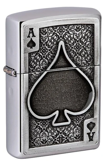 Ace of Spades Emblem (Brushed Chrome) Zippo