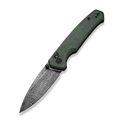 CIVIVI Altus Button Lock Green Micarta (2.97" Black Damascus) C20076-DS1