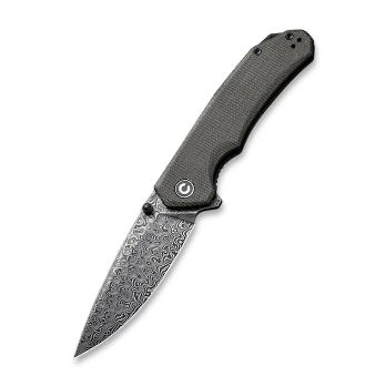 CIVIVI Brazen Knife Dark Green Micarta (3.46" Black Damascus) C2102DS-3