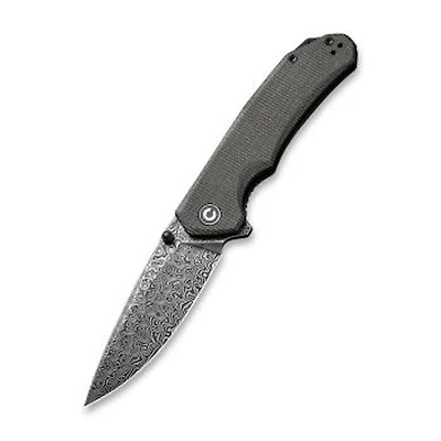 CIVIVI Brazen Knife Dark Green Micarta (3.46" Black Damascus) C2102DS-3