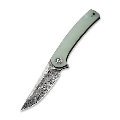 CIVIVI Mini Asticus Knife Natural Jade G-10 (3.25" Black Damascus) C19026B-DS1