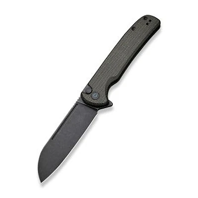 CIVIVI Chevalier Button Lock Knife Dark Green Micarta (3.46" Black Stonewashed 14C28N) C20022-2