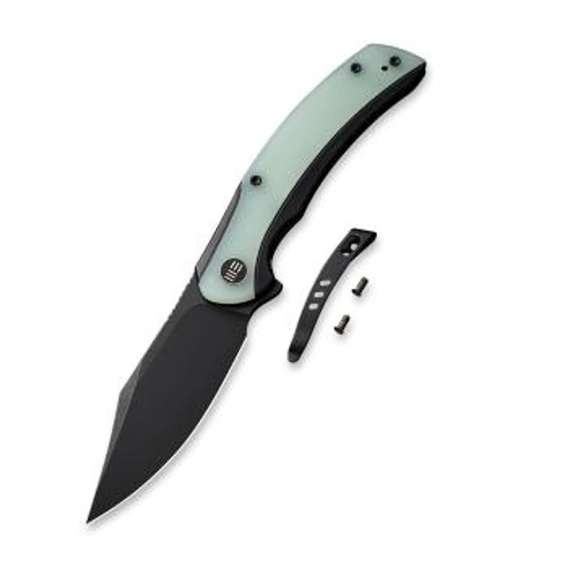 WE Snick Knife Black Titanium Natural Jade G-10 (3.47" Black Stonewashed CPM 20CV) WE19022F-4