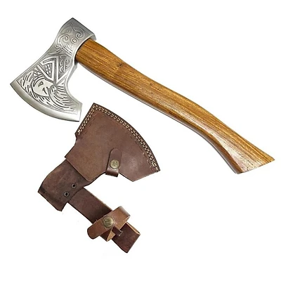 Viking Axe (Carbon Steel) w/ Leather Sheath 16.5"