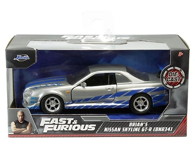 Model Car - 1:32 F&F Brian's Nissan 2002 Skyline GT-R R34 (SILVER)