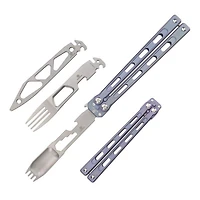 DEFCON Butterfly Trainer (BLUE) Titanium Handle with Interchangeabl Blade TF3037-1