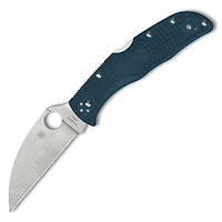 Endela (Blue) Lightweight Wharncliffe Folding Knife (3.4 Satin K390) Spyderco C243FPWK390