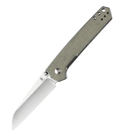 Domin Reverse Tanto [Green Micarta] Pocket Knife (3.31" Satin 154CM) Kizer Cutlery V4516SC2