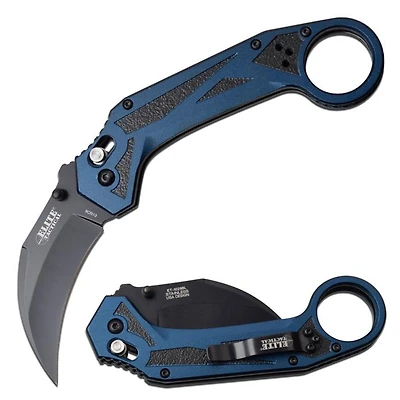 Elite Tactical Karambit (BLUE) Axis Folding Pocket Knife (8Cr13)