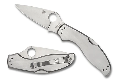 UpTern Lock Back Knife Stainless Steel (2.90 Satin 8Cr13MoV) Spyderco C261P