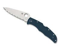 Endura 4 Lightweight [Full Serrated] Knife Blue FRN (3.80 Satin K390) Spyderco C10FSK390
