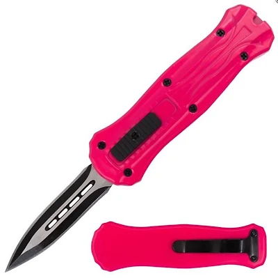 OTF (PINK) Double Edge Pocket Knife CA Legal