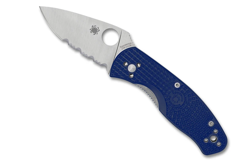 Persistence (Full Serrated) Lightweight Blue FRN [2.75" Satin S35VN] Spyderco C136PSBL