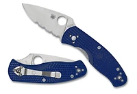 Persistence (Full Serrated) Lightweight Blue FRN [2.75" Satin S35VN] Spyderco C136PSBL