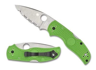 Native 5 Full Serrated Salt Green FRN [3.00" Satin LC200N] Spyderco C41SGR5