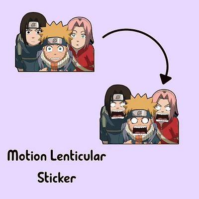 3D Motion Sticker (Naruto) Group Sasuke, Naruto, Sakura