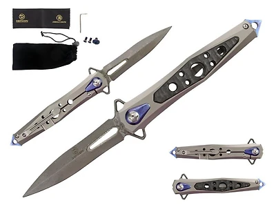 DEFCON Vulture Titanium Handle Folding Knife [10Cr15CoMov Damascus] TF4392