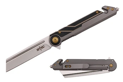 Stec Gray Tanto Rescue A/O Flipper Pocket Knife