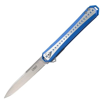 CRKT - Stickler Blue/Gray Aluminum Pocket Knife [3.38" Satin 12C27 Sandvik]