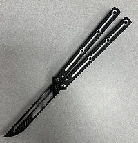 Butterfly Trainer (BLACK) Silver Line Handle [Black D2 Steel]