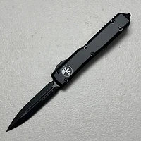 Microtech Ultratech Tactical Black OTF Knife Double Edge (3.46" Black M390) 122-1T