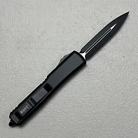 Microtech Ultratech Tactical Black OTF Knife Double Edge (3.46" Black M390) 122-1T