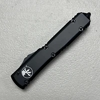 Microtech Ultratech Tactical Black OTF Knife Double Edge (3.46" Black M390) 122-1T