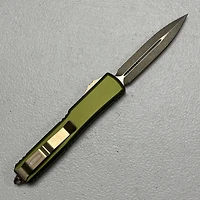 Microtech Ultratech OD Green OTF Knife Double Edge (3.46" Bronze M390) 122-13OD
