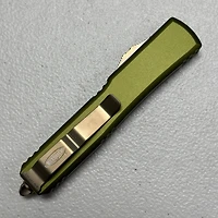 Microtech Ultratech OD Green OTF Knife Double Edge (3.46" Bronze M390) 122-13OD
