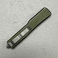 Microtech UTX-70 Distressed OD Green OTF Knife Double Edge (2.41" Stonewash M390) 147-10DOD