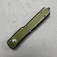 Microtech UTX-70 Distressed OD Green OTF Knife Double Edge (2.41" Stonewash M390) 147-10DOD