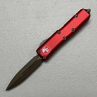 Microtech UTX-85 Red OTF Apoclyptic Double Edge (3.00" Bronze M390) 232-13APRD