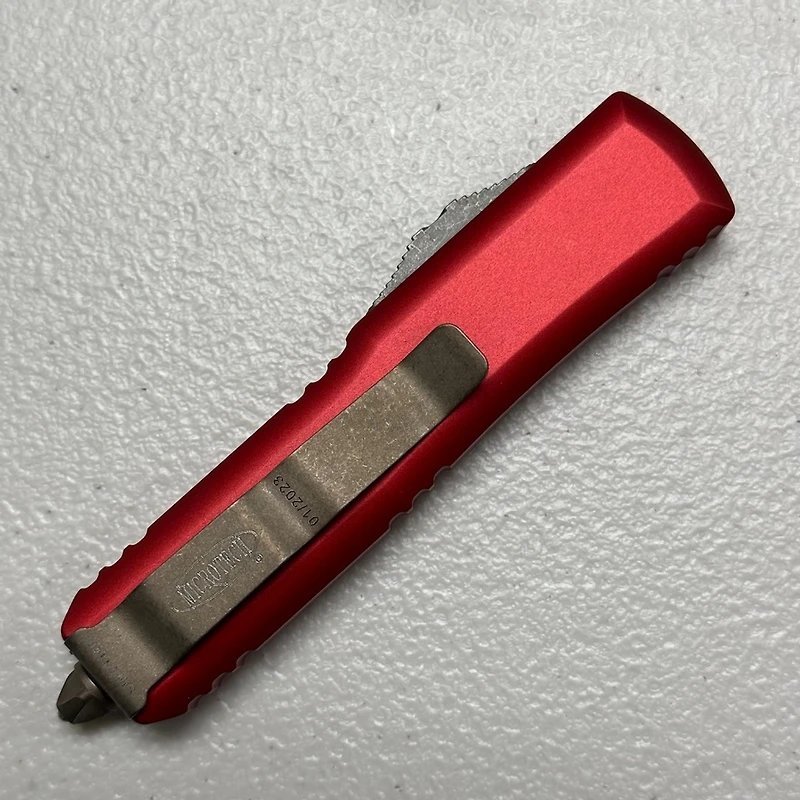 Microtech UTX-85 Red OTF Apoclyptic Double Edge (3.00" Bronze M390) 232-13APRD