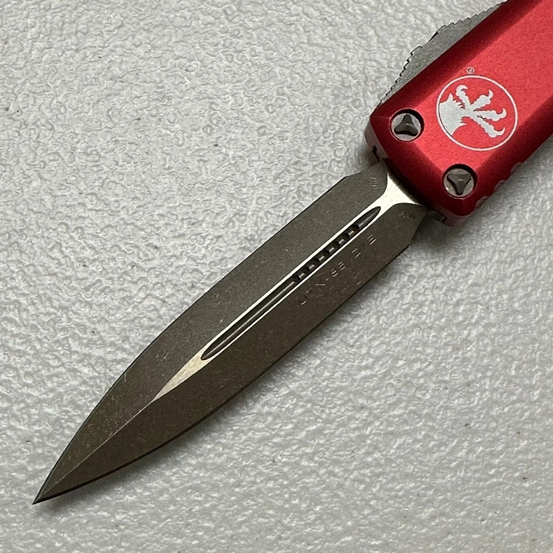 Microtech UTX-85 Red OTF Apoclyptic Double Edge (3.00" Bronze M390) 232-13APRD