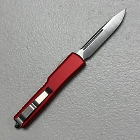Microtech UTX-70 Red OTF Knife Drop Point (2.41" Satin M390) 148-4RD