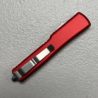 Microtech UTX-70 Red OTF Knife Drop Point (2.41" Satin M390) 148-4RD