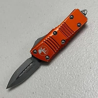 Microtech Mini Troodon Orange OTF Double Edge (1.99" Stonewash M390) 238-10DOR