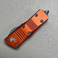 Microtech Mini Troodon Orange OTF Double Edge (1.99" Stonewash M390) 238-10DOR
