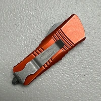 Microtech Mini Troodon Orange OTF Double Edge (1.99" Stonewash M390) 238-10DOR